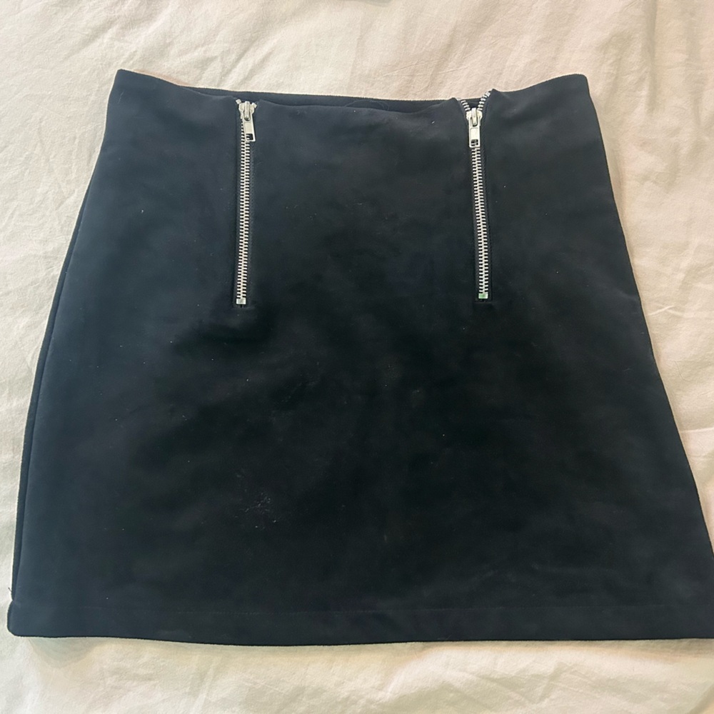 Black suede skirt